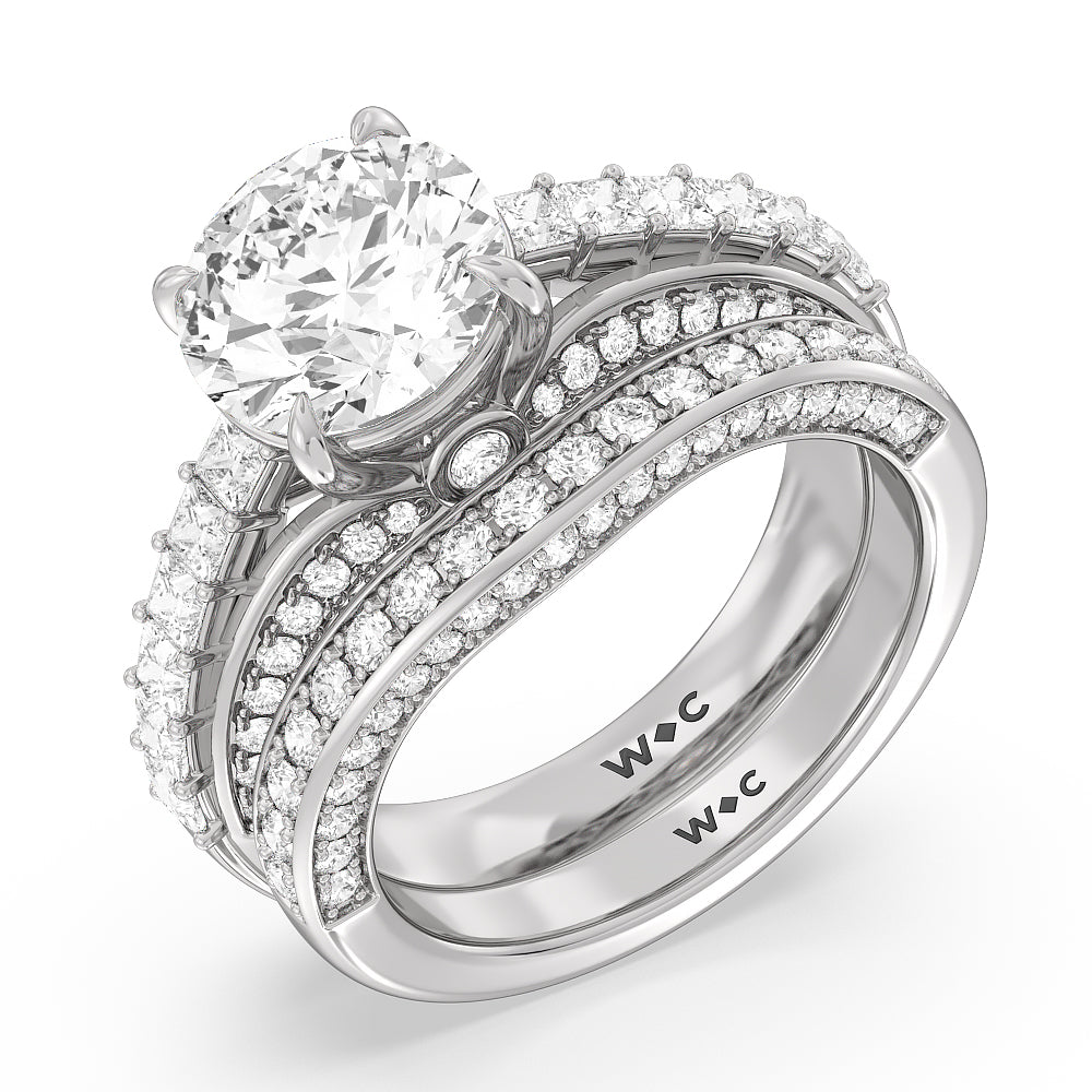 The Ludlow Band with Platinum Cut Diamond in 14KT Platinum view 4
