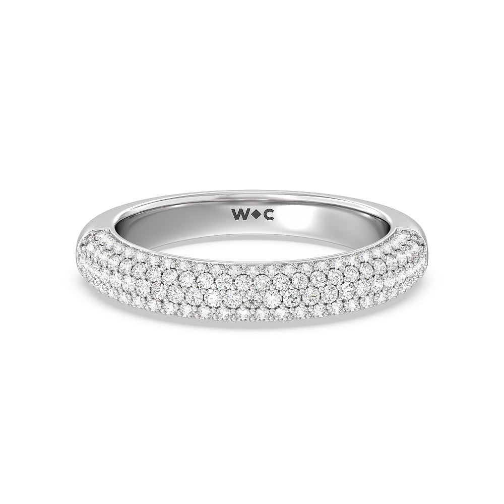 The Delancey Diamond Wedding Band with Platinum Cut Diamond in 14KT Platinum view 1
