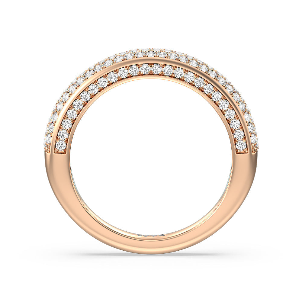 The Lafayette Diamond Wedding Band with 18KT Rose Gold Cut Diamond in 14KT Rose Gold view 2
