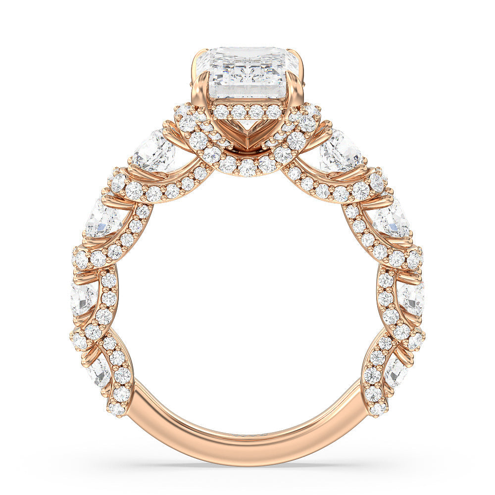 The Fulton Ring with Emerald Cut Diamond in 14KT Rose Gold view 6
