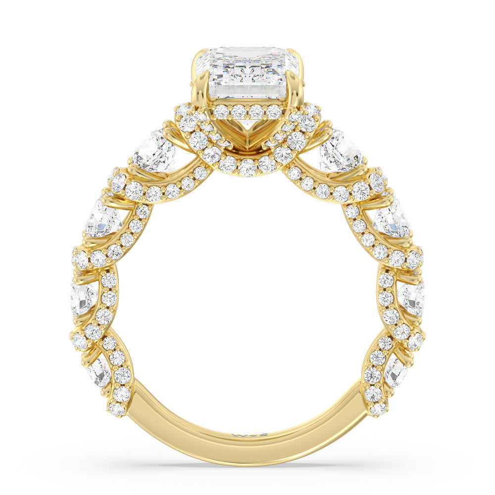 The Fulton Ring with Emerald Cut Diamond in 14KT Yellow Gold view 6
