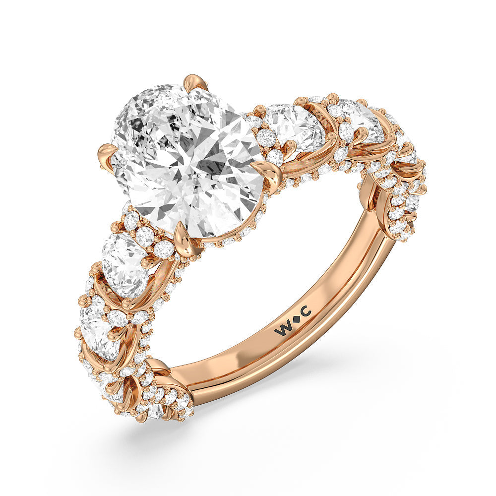 The Fulton Ring with Oval Cut Diamond in 14KT Rose Gold view 7
