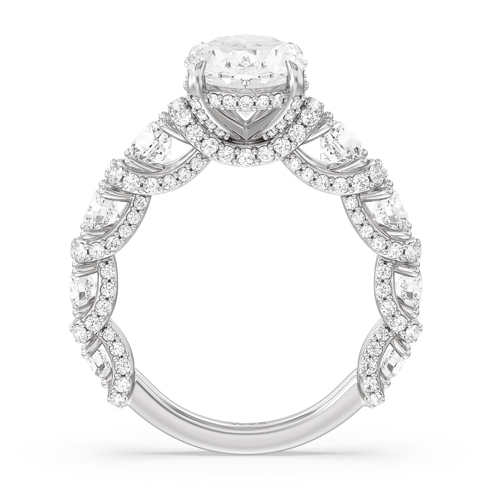 The Fulton Ring with Oval Cut Diamond in 14KT Platinum view 6
