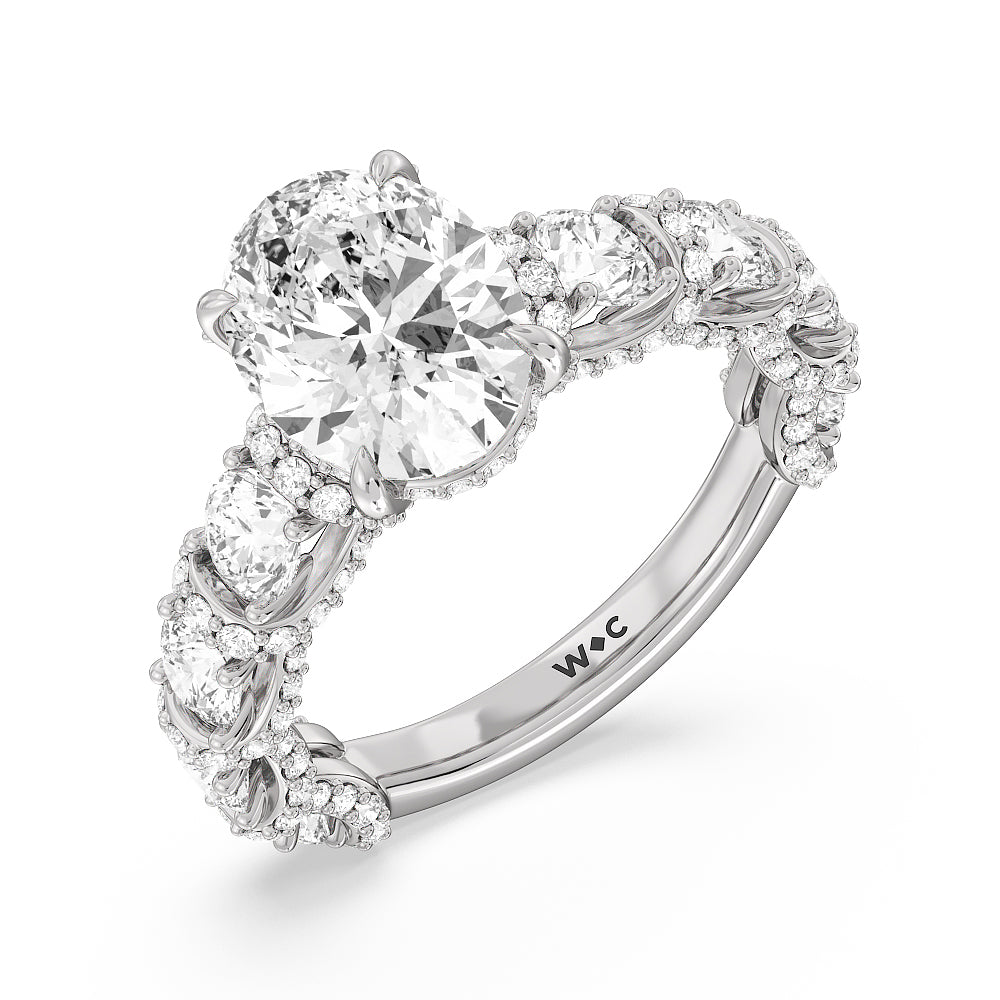 The Fulton Ring with Oval Cut Diamond in 14KT Platinum view 7
