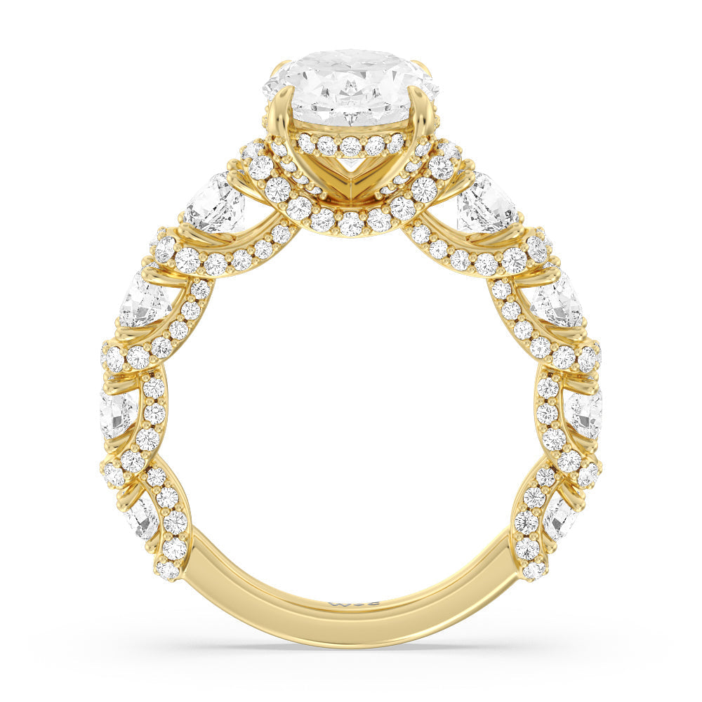 The Fulton Ring with Oval Cut Diamond in 14KT Yellow Gold view 6
