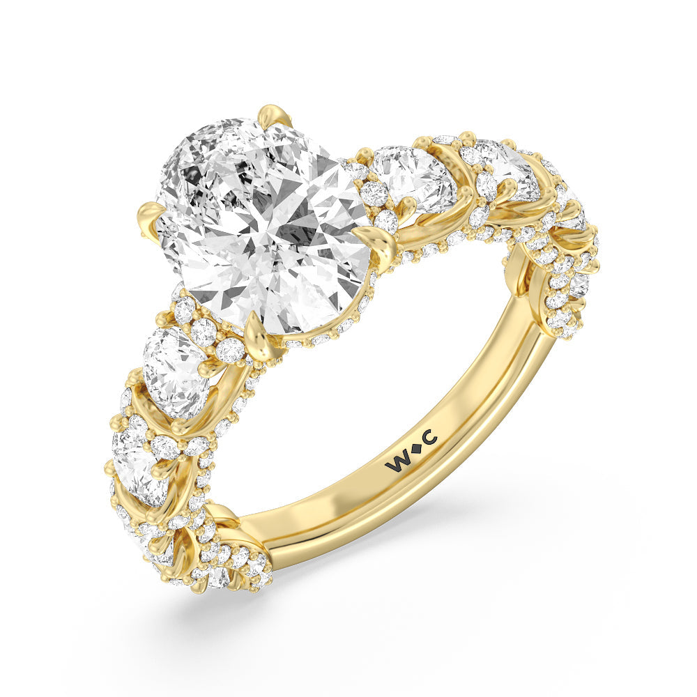 The Fulton Ring with Oval Cut Diamond in 14KT Yellow Gold view 7
