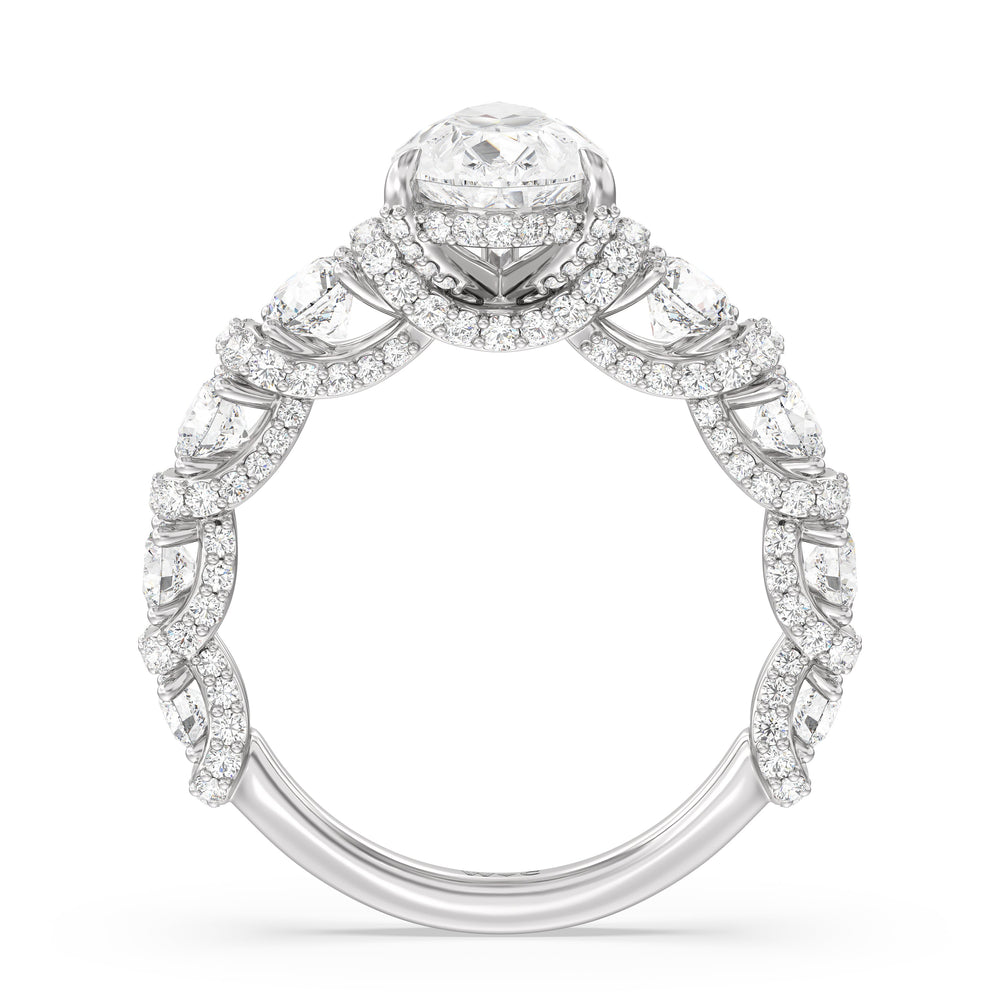 The Fulton Ring with Pear Cut Diamond in 14KT Platinum view 6

