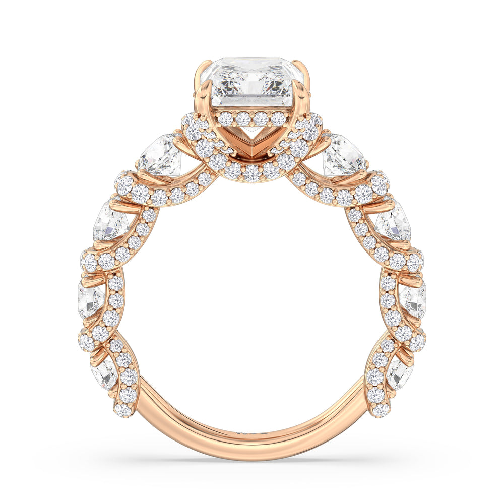 The Fulton Ring with Radiant Cut Diamond in 14KT Rose Gold view 6
