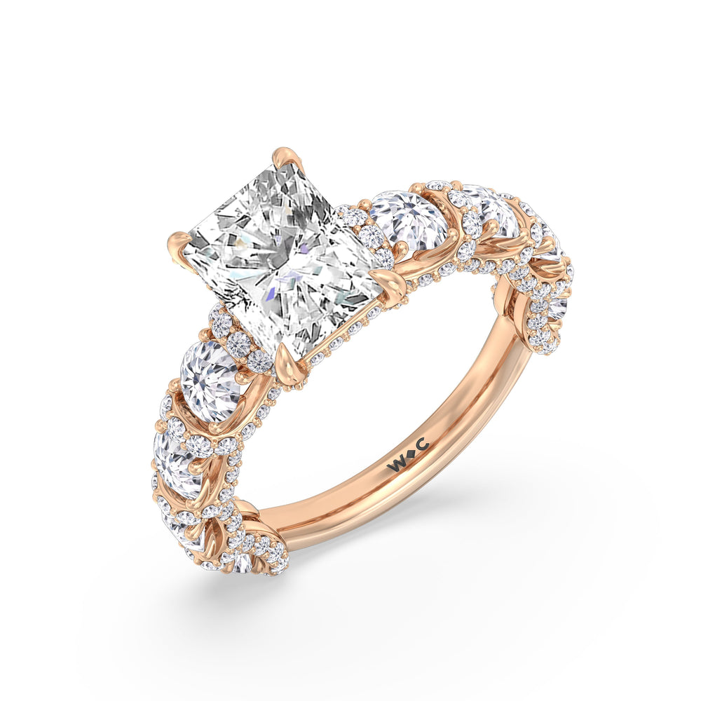 The Fulton Ring with Radiant Cut Diamond in 14KT Rose Gold view 7
