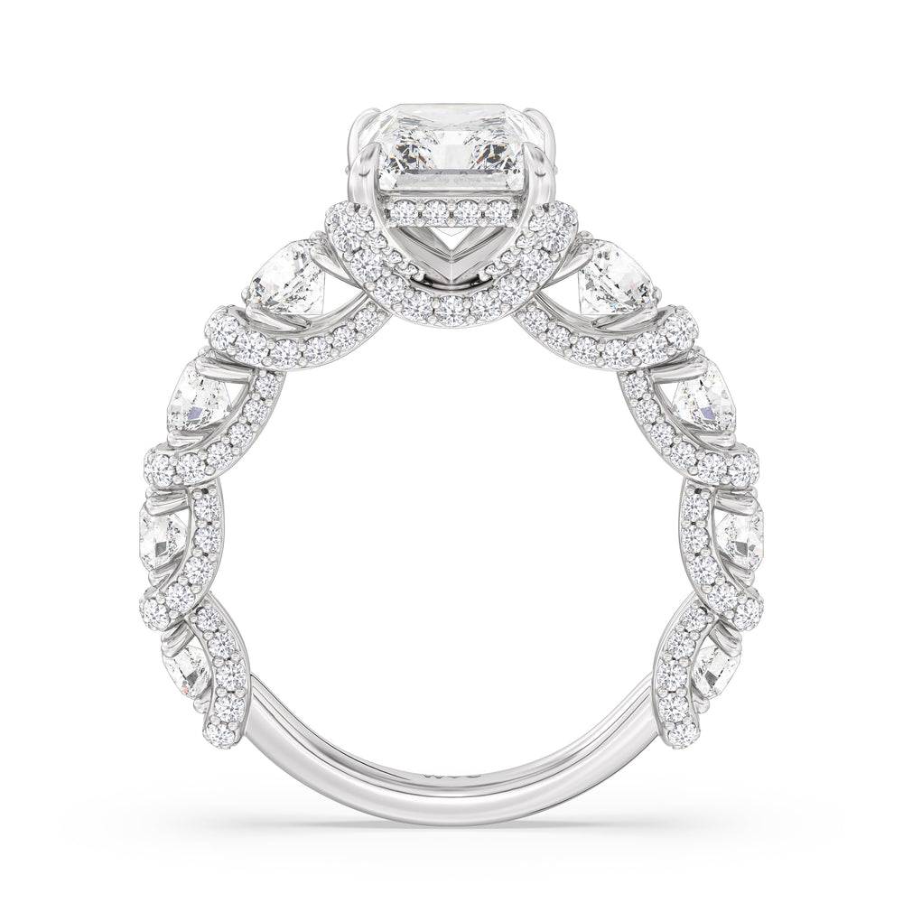The Fulton Ring with Radiant Cut Diamond in 14KT Platinum view 6
