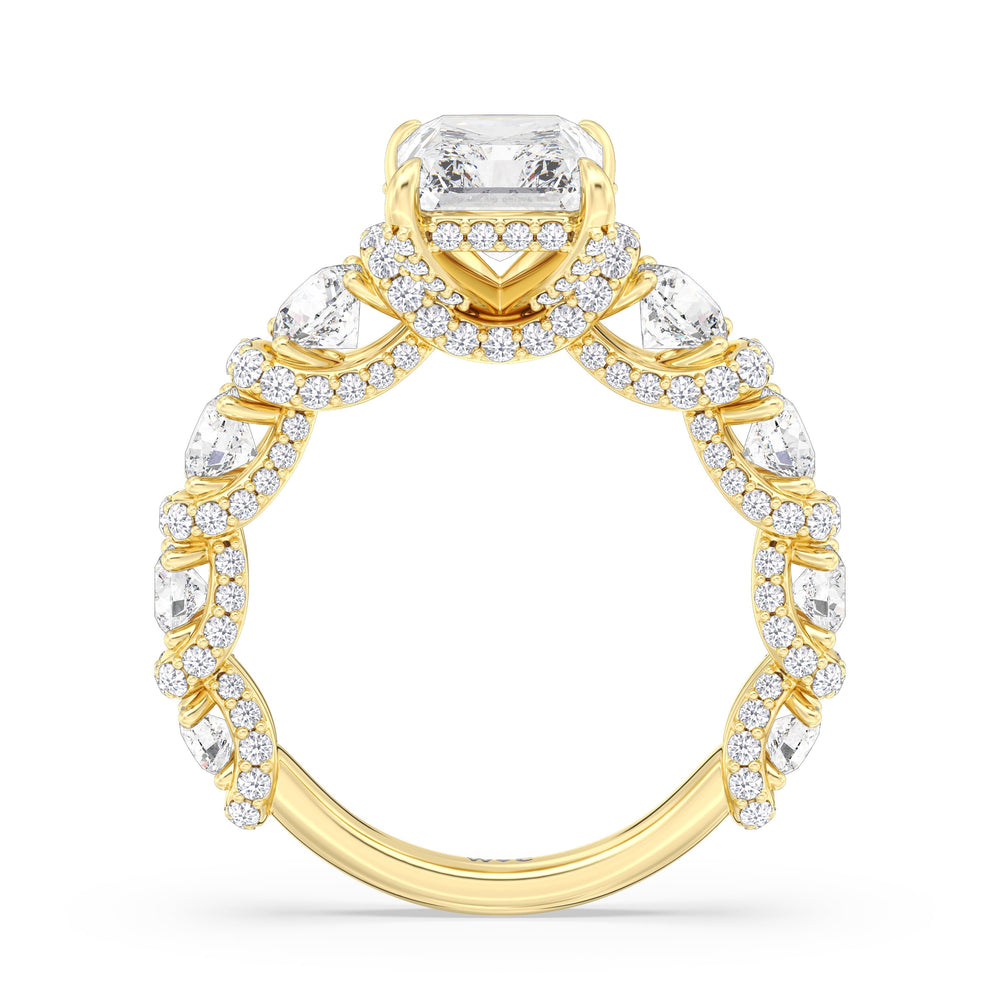 The Fulton Ring with Radiant Cut Diamond in 14KT Yellow Gold view 6
