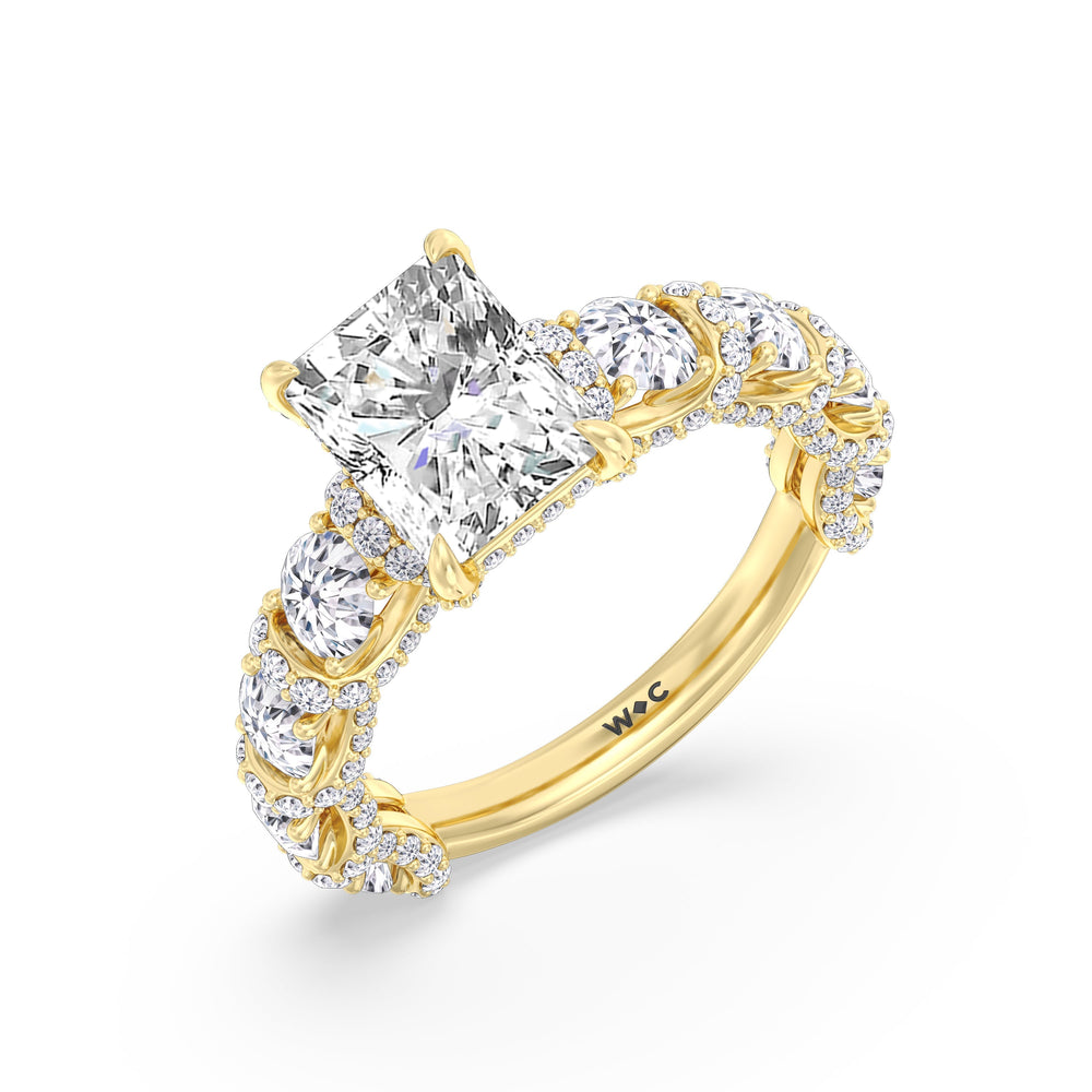 The Fulton Ring with Radiant Cut Diamond in 14KT Yellow Gold view 7
