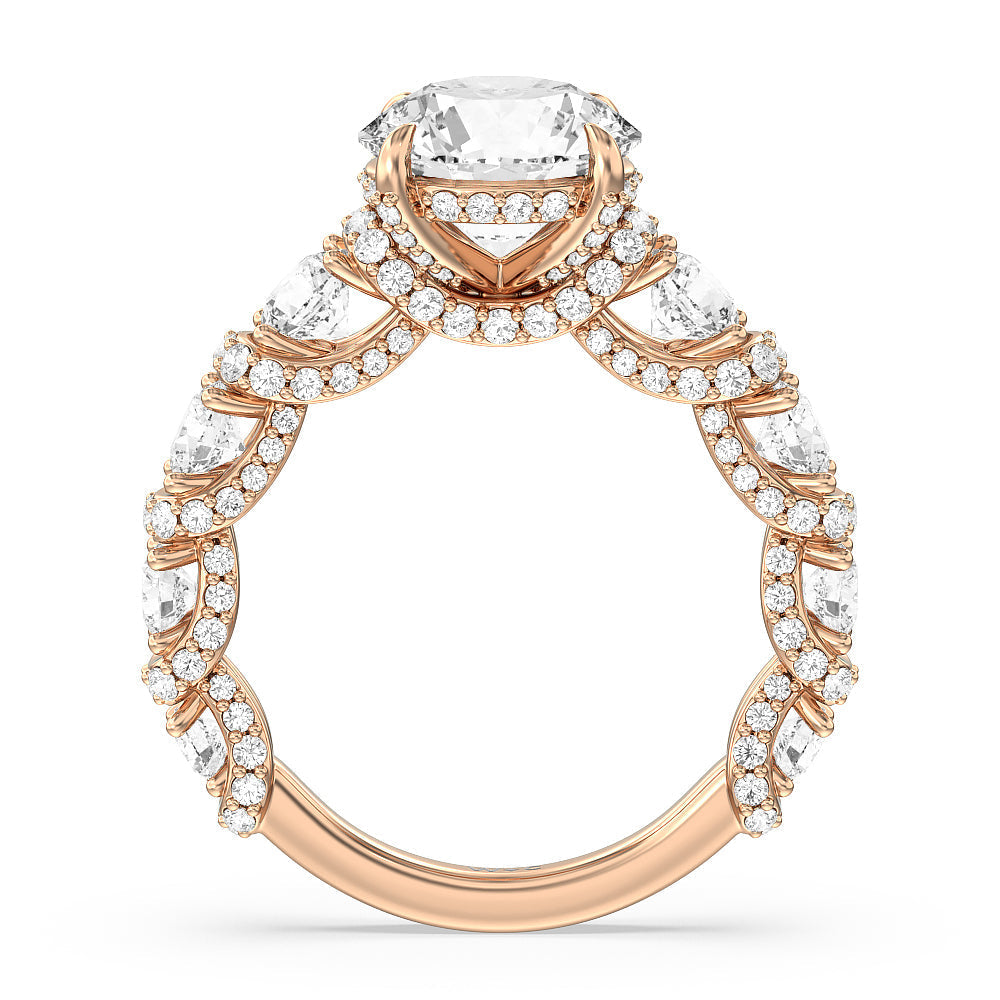 The Fulton Ring with Round Cut Diamond in 14KT Rose Gold view 6
