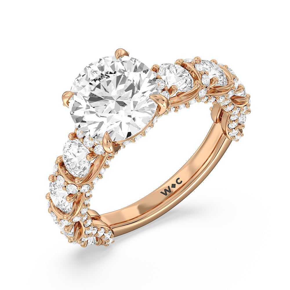 The Fulton Ring with Round Cut Diamond in 14KT Rose Gold view 7
