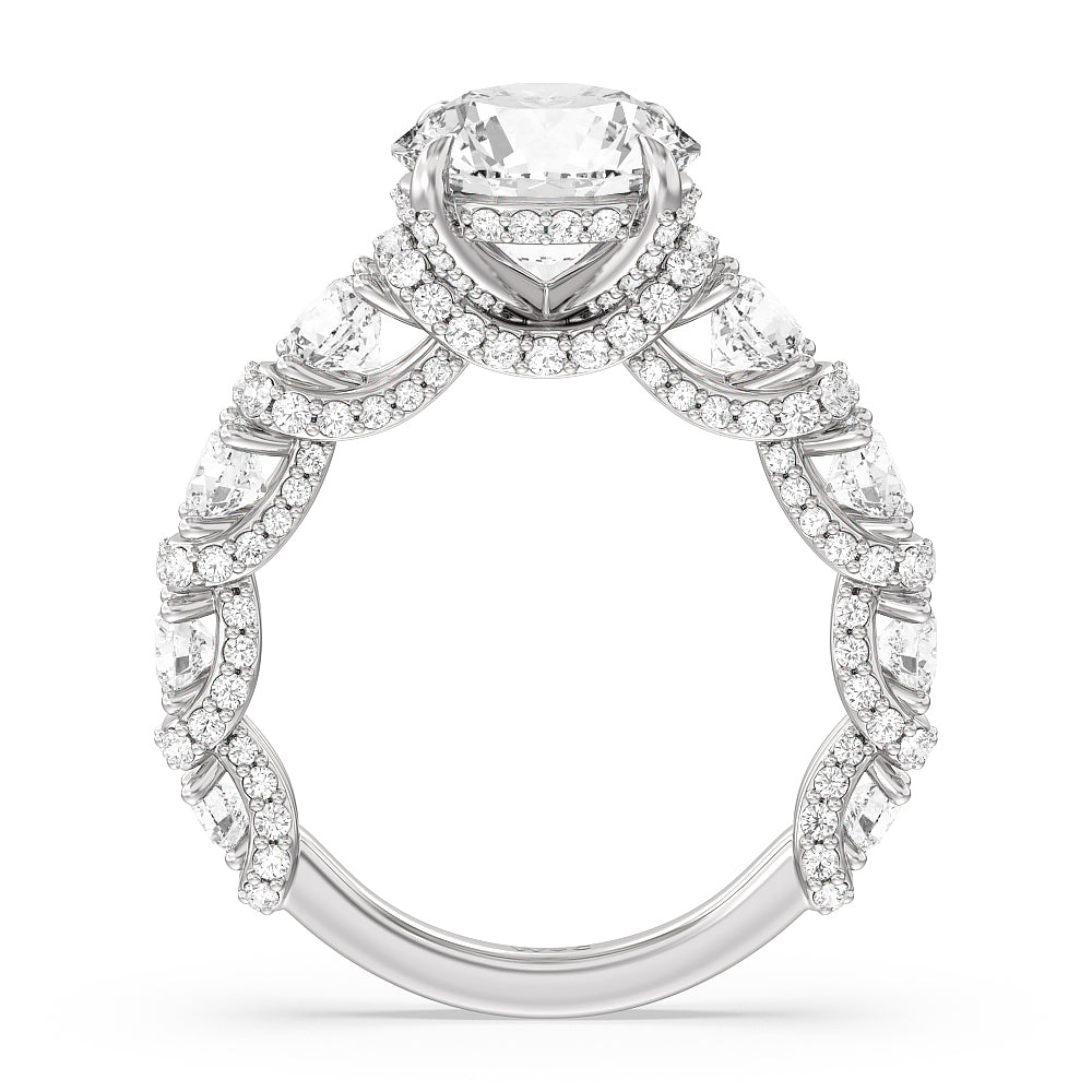 The Fulton Ring with Round Cut Diamond in 14KT Platinum view 6
