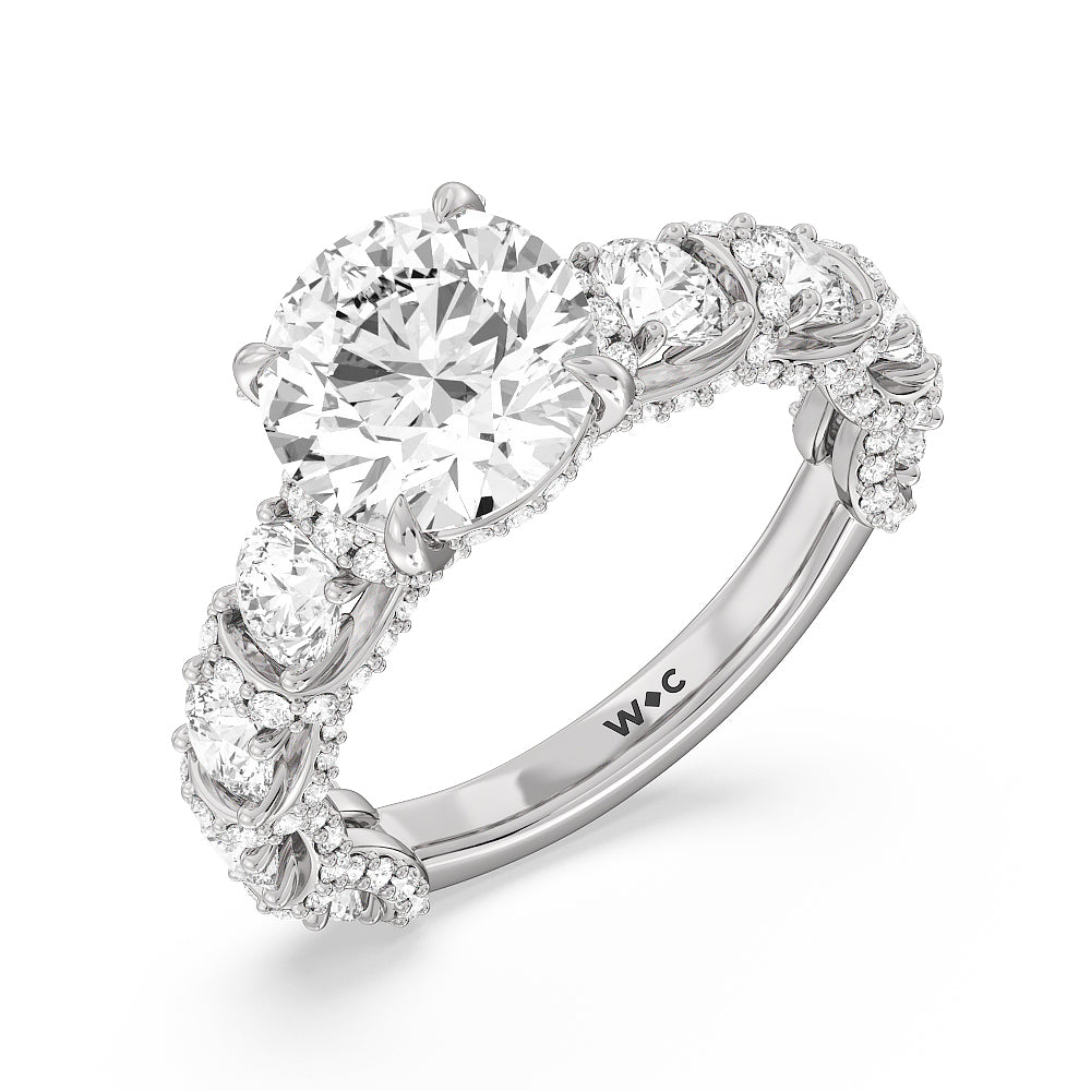 The Fulton Ring with Round Cut Diamond in 14KT Platinum view 7
