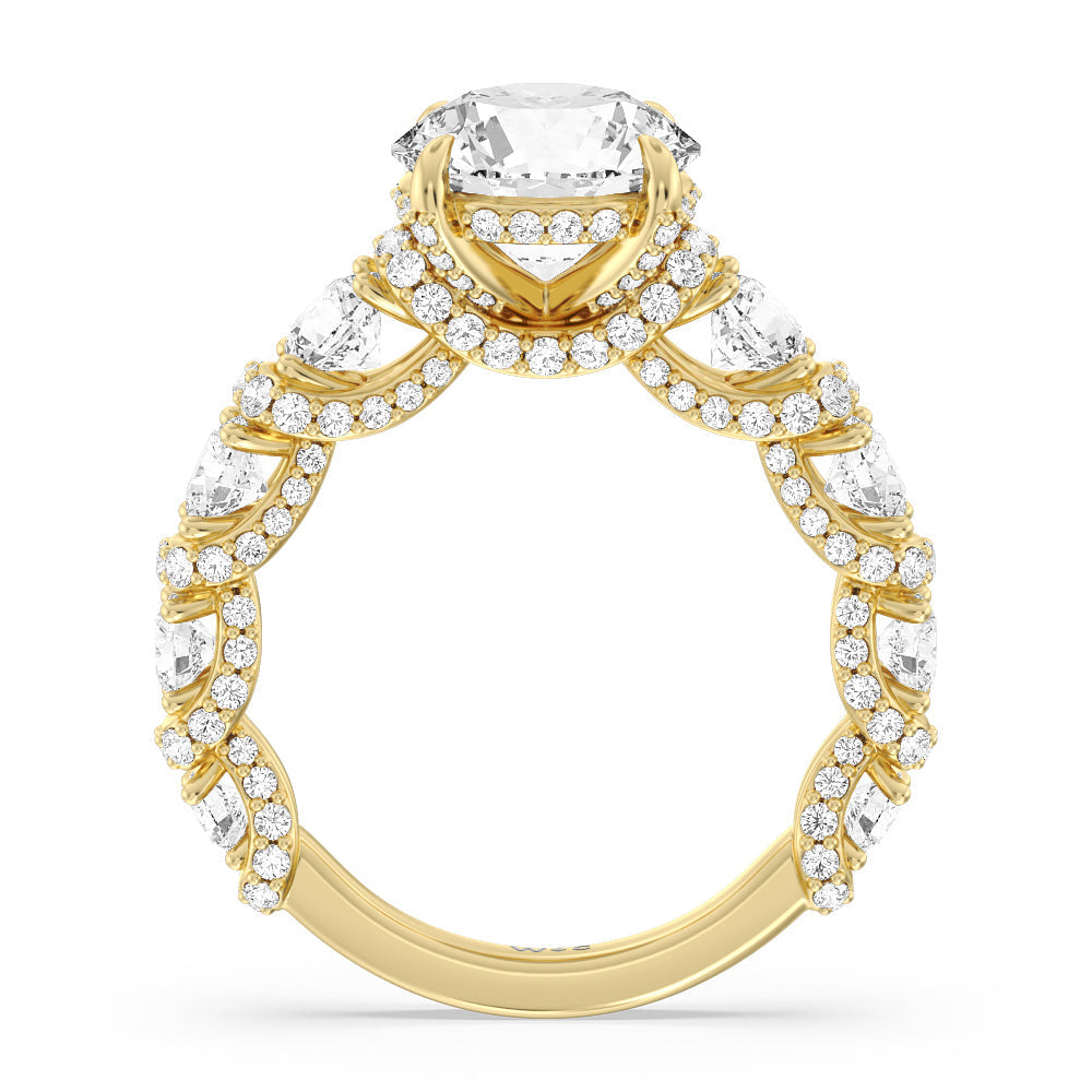 The Fulton Ring with Round Cut Diamond in 14KT Yellow Gold view 6
