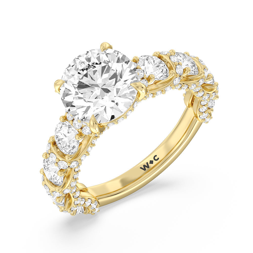The Fulton Ring with Round Cut Diamond in 14KT Yellow Gold view 7
