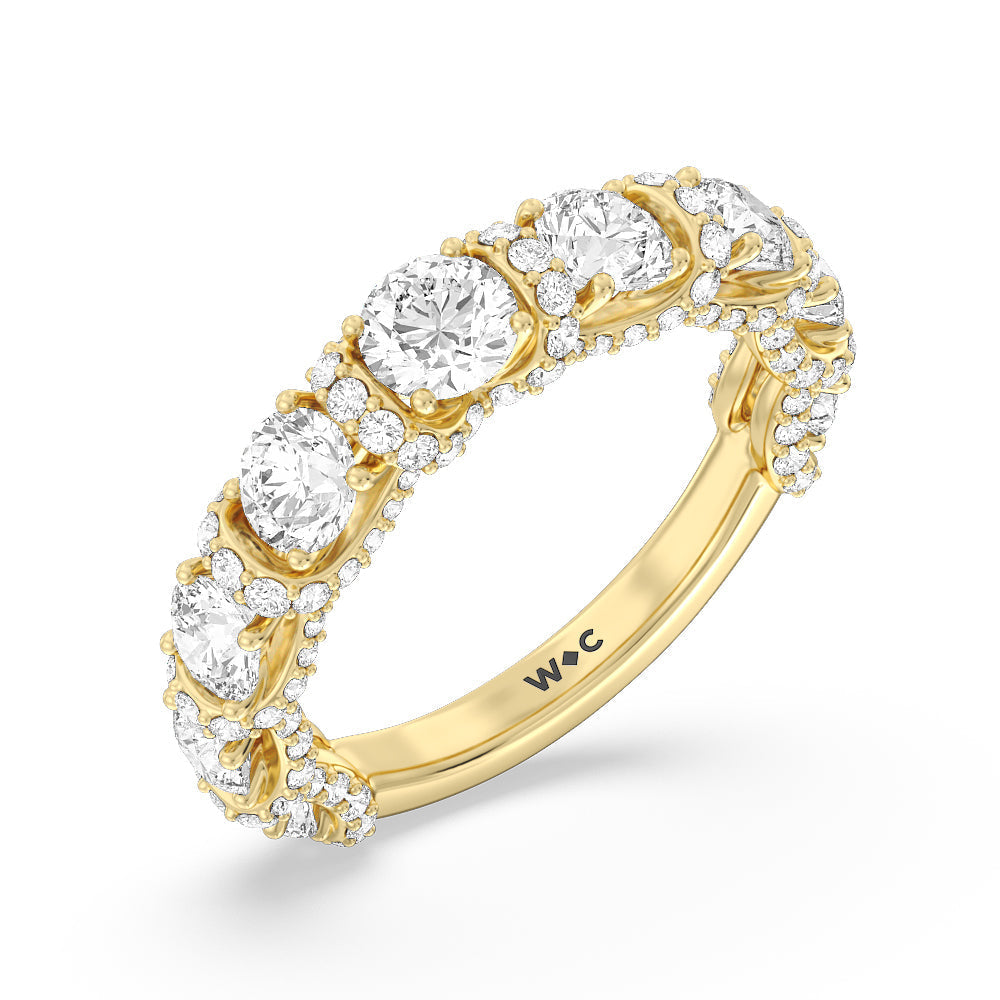 The Fulton Band with 18KT Yellow Gold Cut Diamond in 14KT Yellow Gold view 4

