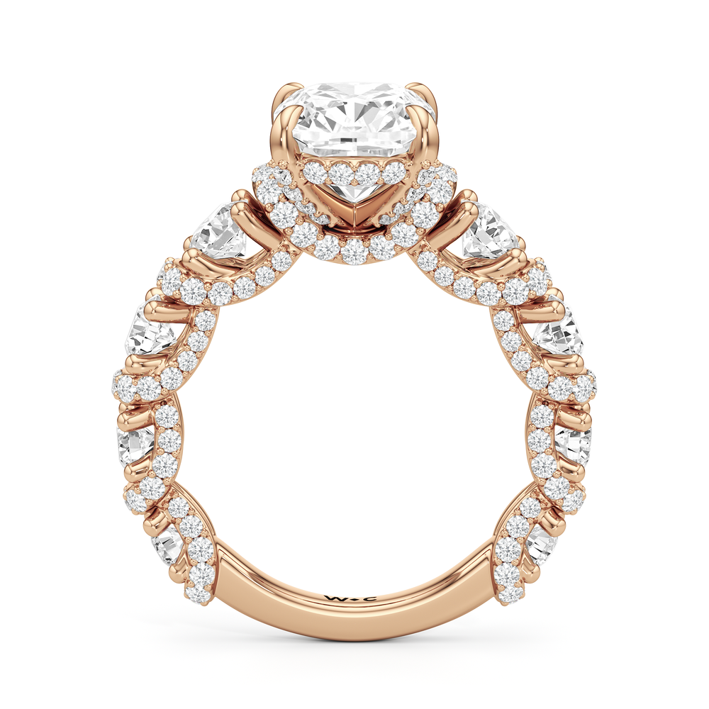 The Fulton Ring with Elongated Cushion Cut Diamond in 14KT Rose Gold view 6
