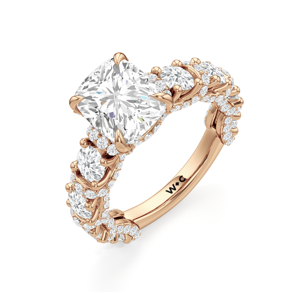 The Fulton Ring with Elongated Cushion Cut Diamond in 14KT Rose Gold view 7
