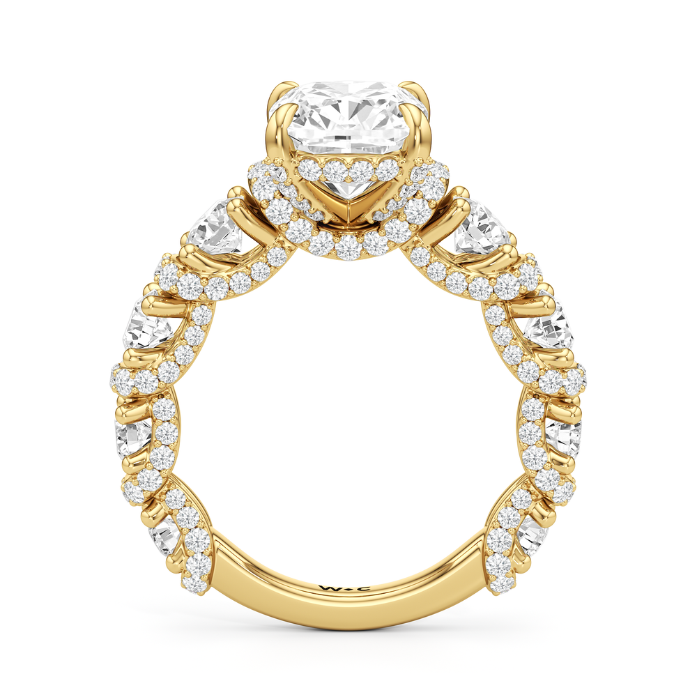 The Fulton Ring with Elongated Cushion Cut Diamond in 14KT Yellow Gold view 6
