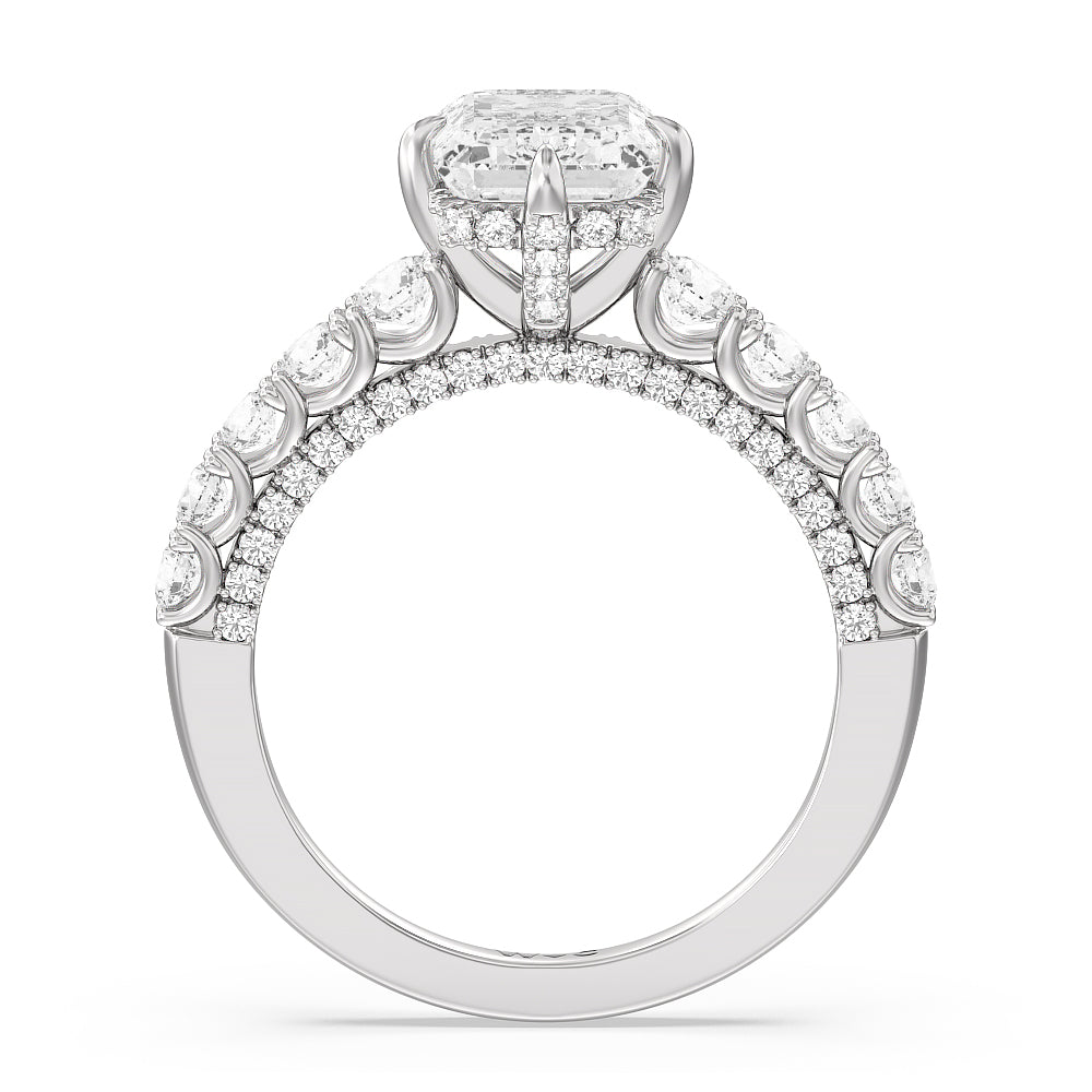 The Fifth Avenue Ring with Emerald Cut Diamond in 14KT Platinum view 5
