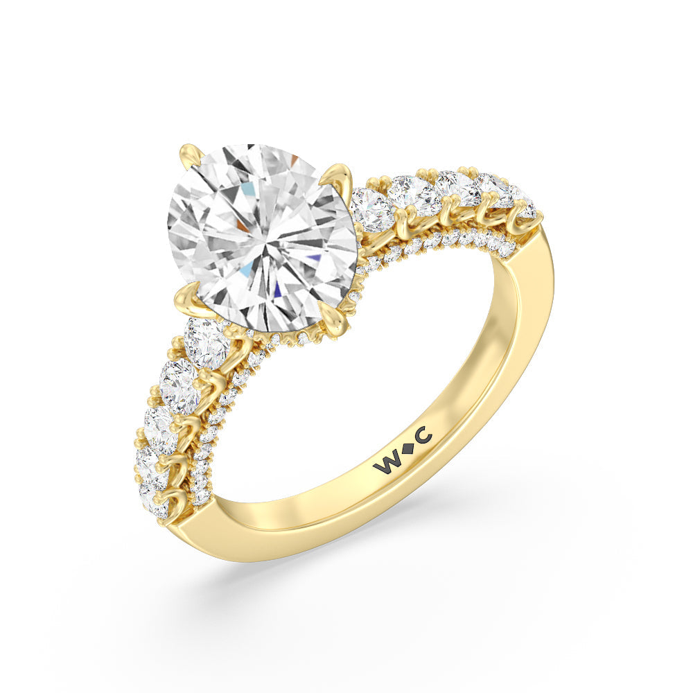 The Fifth Avenue Ring with Oval Cut Diamond in 14KT Yellow Gold view 6

