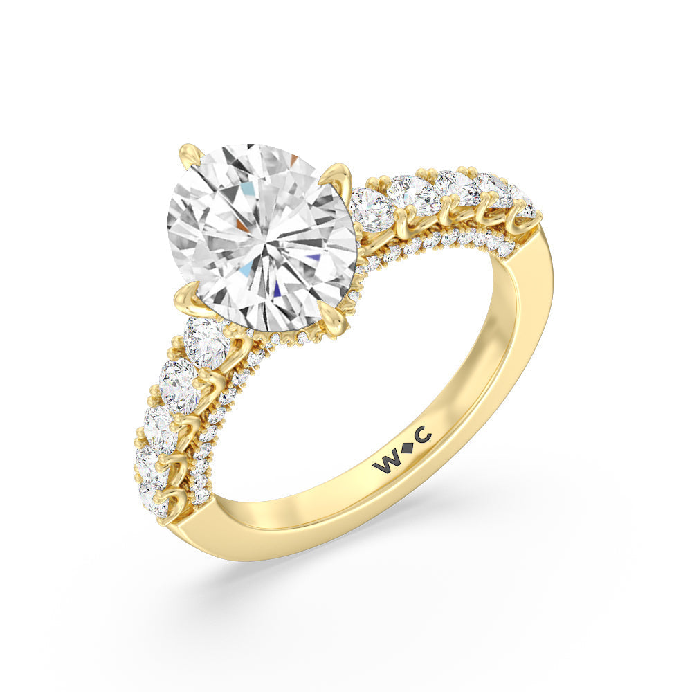 The Fifth Avenue Ring with Oval Cut Diamond in 14KT Yellow Gold view 6
