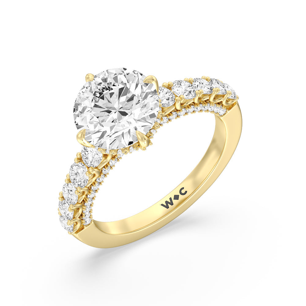 The Fifth Avenue Ring with Round Cut Diamond in 14KT Yellow Gold view 6
