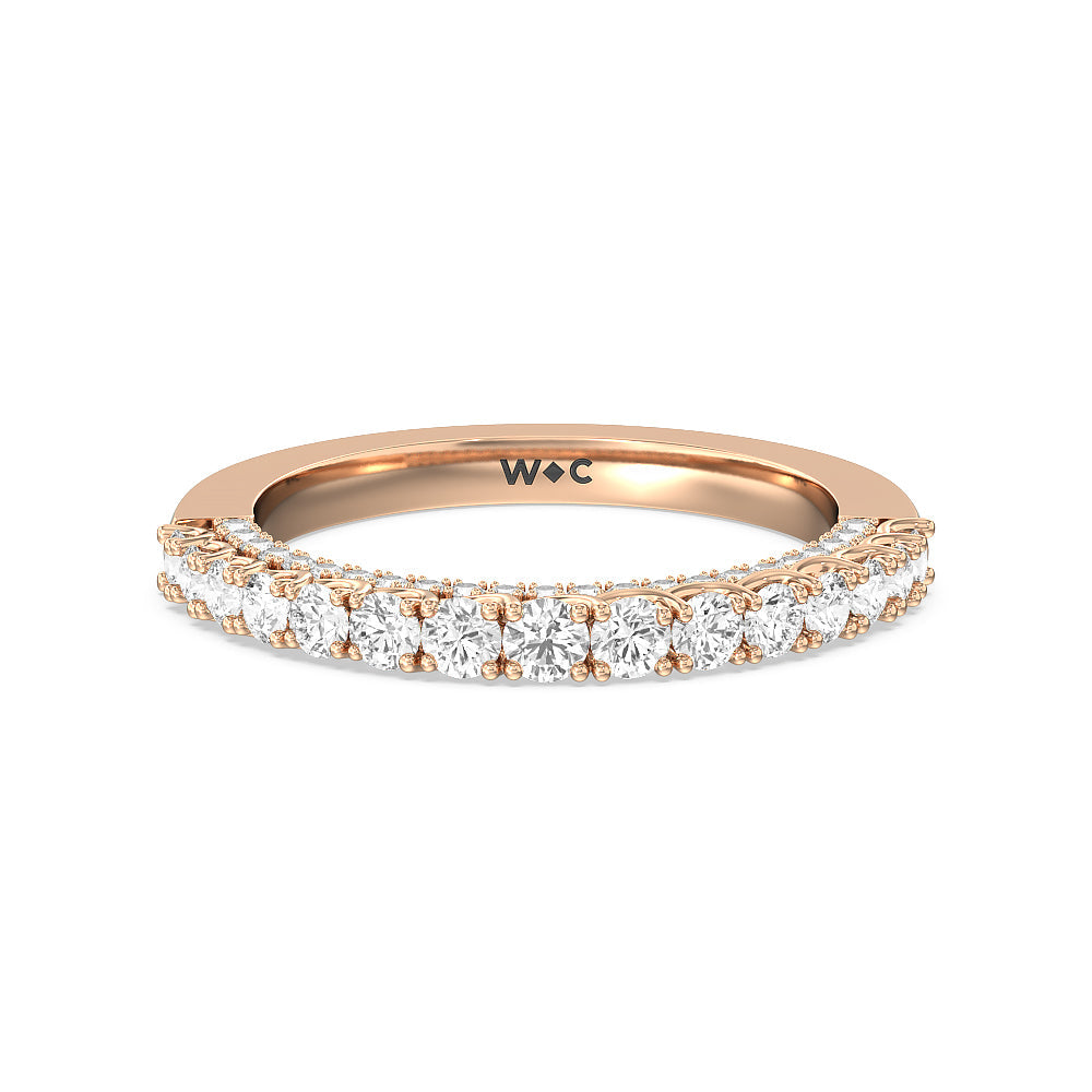 The Fifth Avenue Band (E+ VS+) with 18KT Rose Gold Cut Diamond in 14KT Rose Gold view 1
