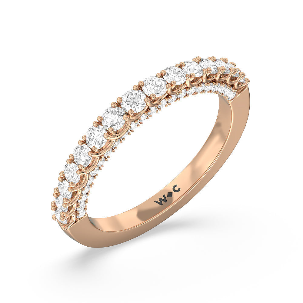 The Fifth Avenue Band (E+ VS+) with 18KT Rose Gold Cut Diamond in 14KT Rose Gold view 4
