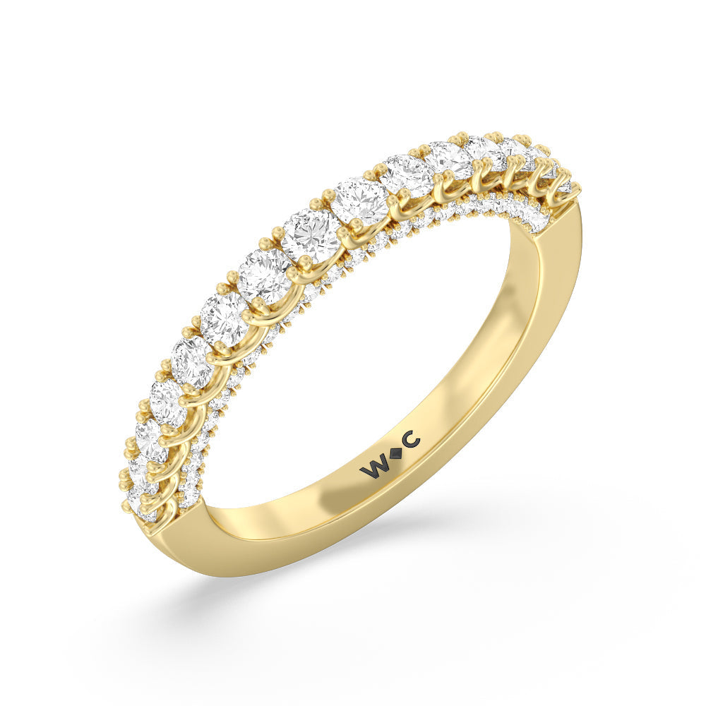 The Fifth Avenue Band (E+ VS+) with 18KT Yellow Gold Cut Diamond in 14KT Yellow Gold view 4
