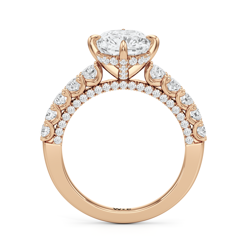 The Fifth Avenue Ring with Elongated Cushion Cut Diamond in 14KT Rose Gold view 5
