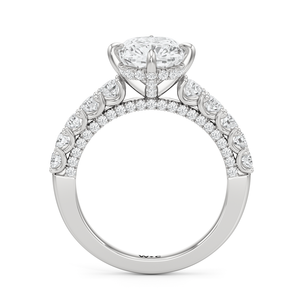 The Fifth Avenue Ring with Elongated Cushion Cut Diamond in 14KT Platinum view 5
