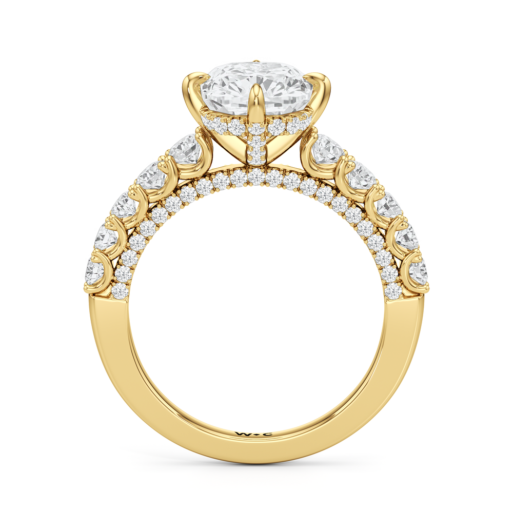 The Fifth Avenue Ring with Elongated Cushion Cut Diamond in 14KT Yellow Gold view 5

