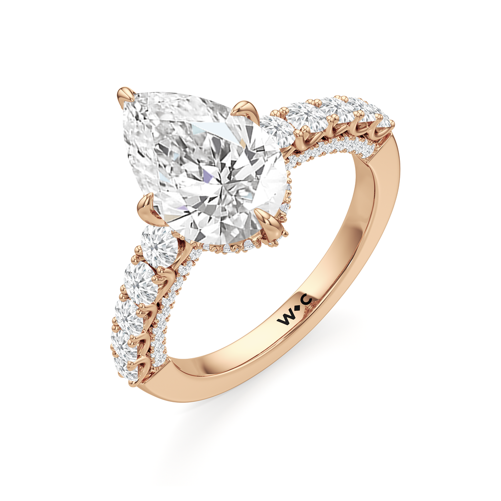 The Fifth Avenue Ring with Pear Cut Diamond in 14KT Rose Gold view 6
