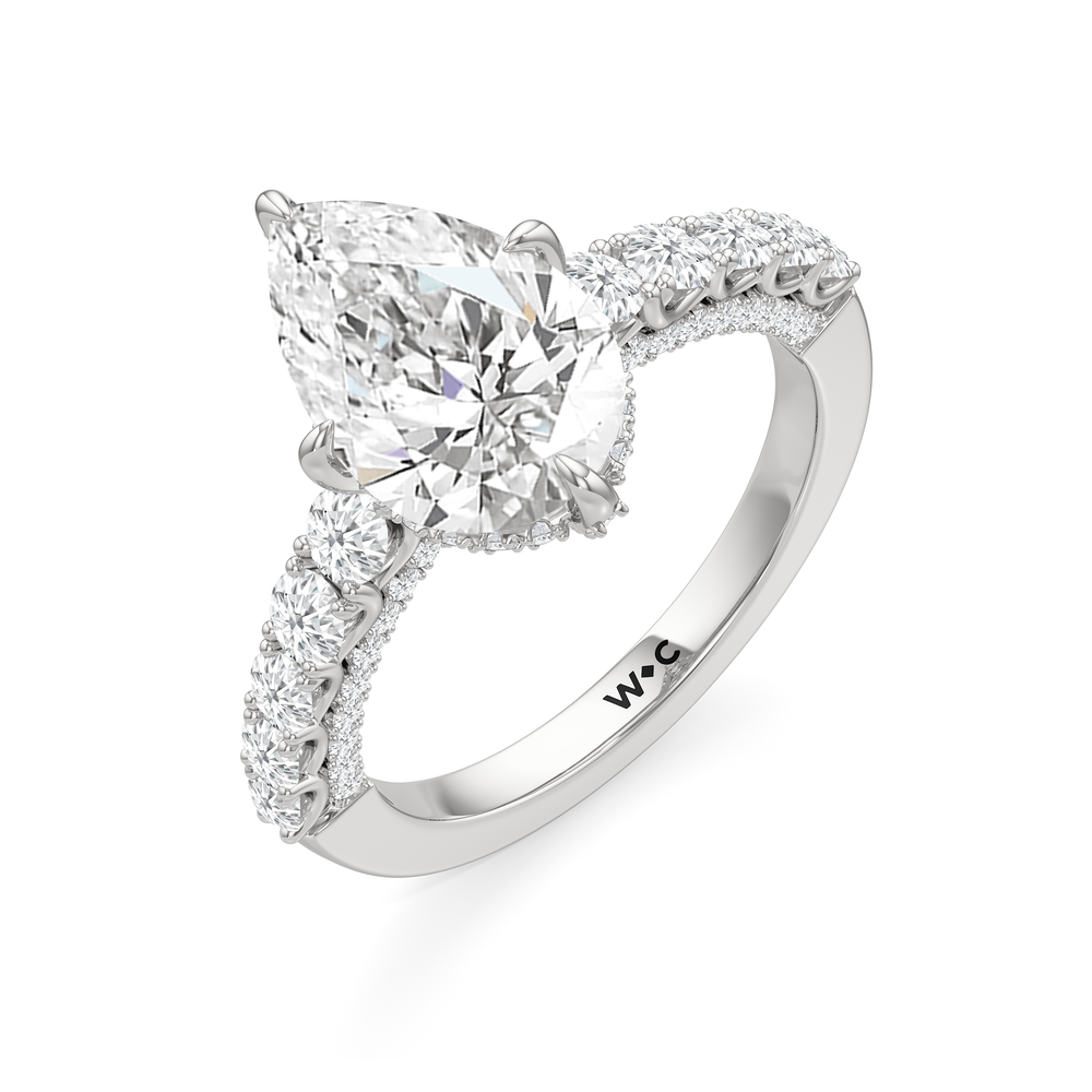The Fifth Avenue Ring with Pear Cut Diamond in 14KT Platinum view 6
