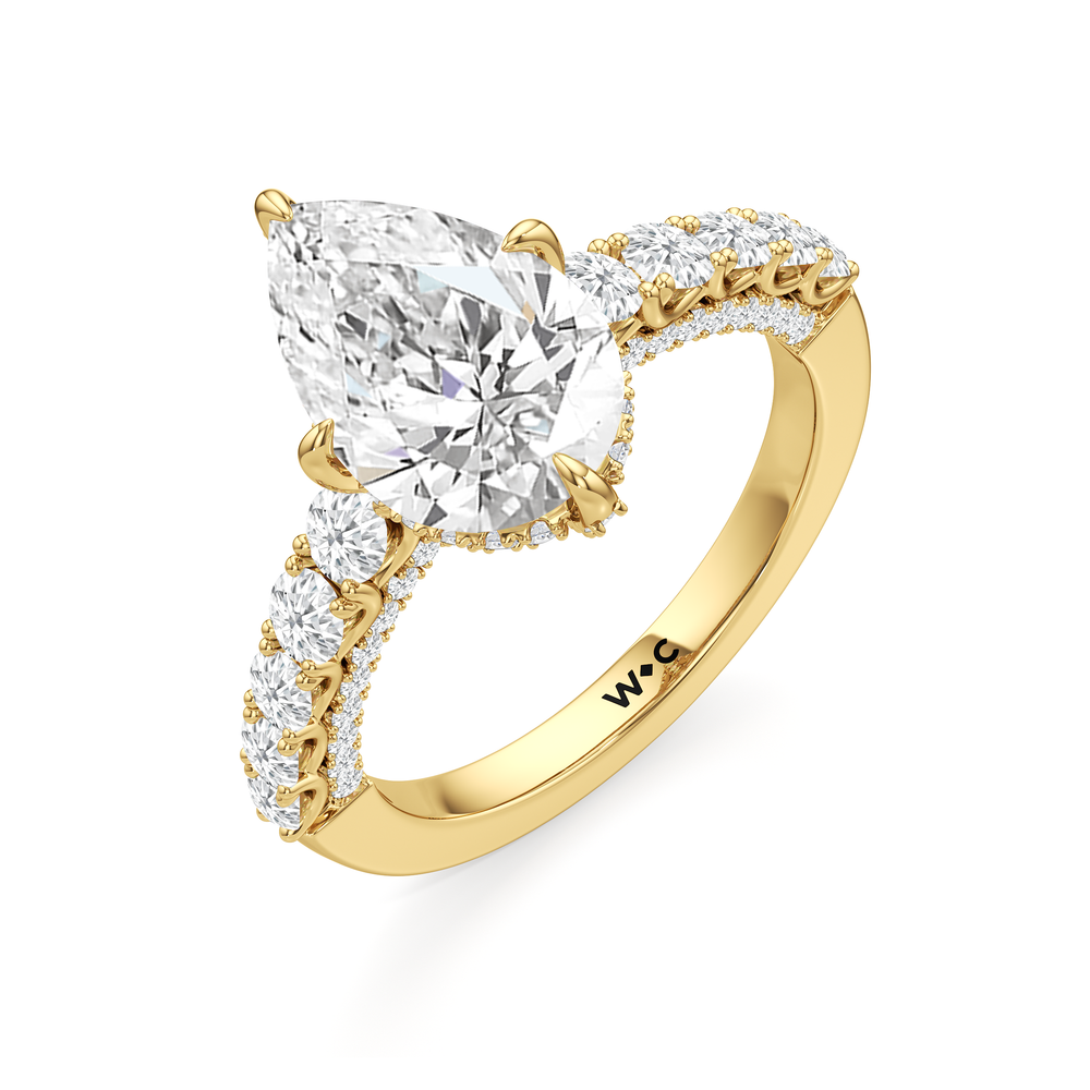 The Fifth Avenue Ring with Pear Cut Diamond in 14KT Yellow Gold view 6
