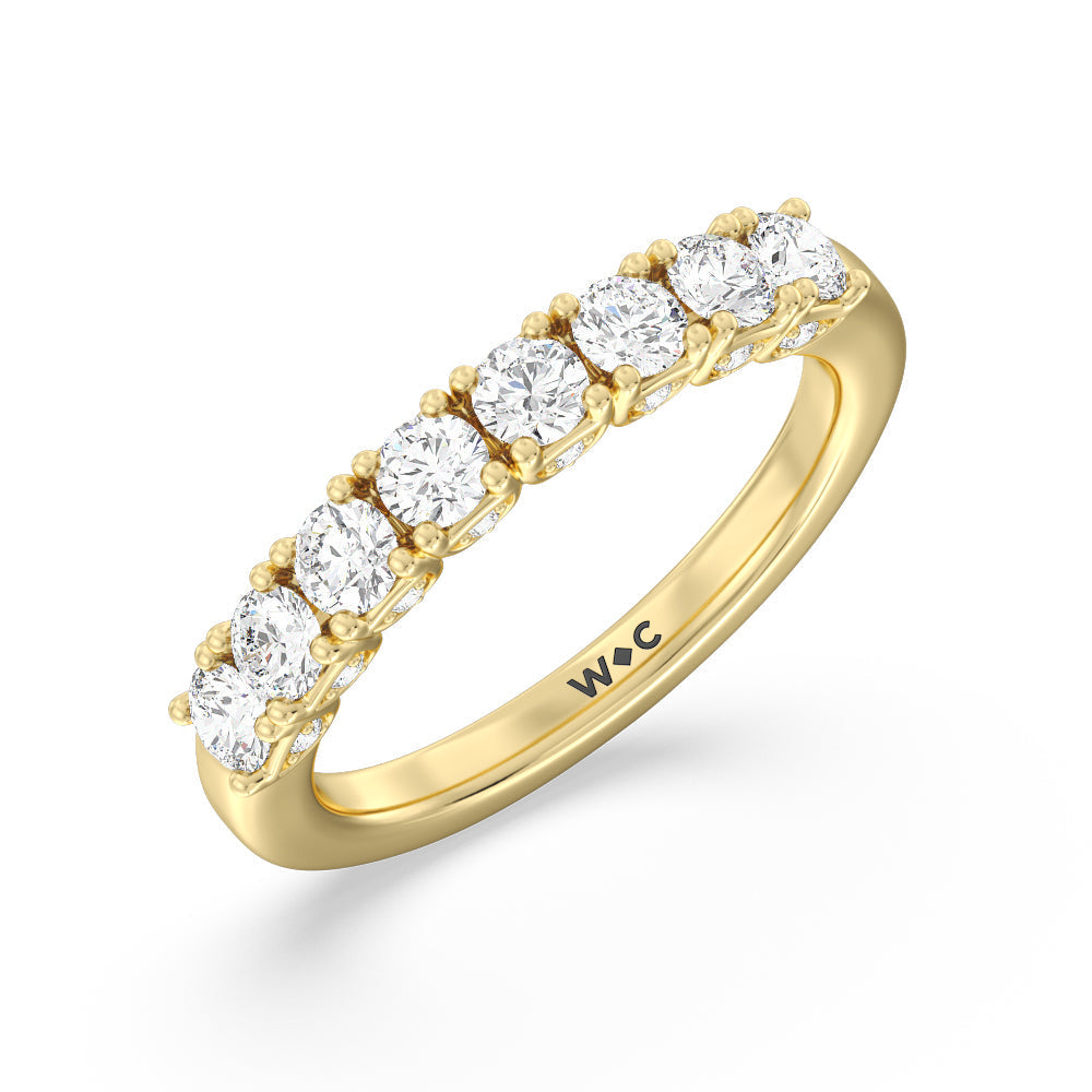 The Broadway Diamond Band with 18KT Yellow Gold Cut Diamond in 14KT Yellow Gold view 3
