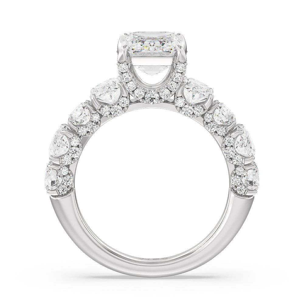 Emerald Cut The Madison Avenue Ring with Lab Grown Diamond in 14KT Platinum view 2

