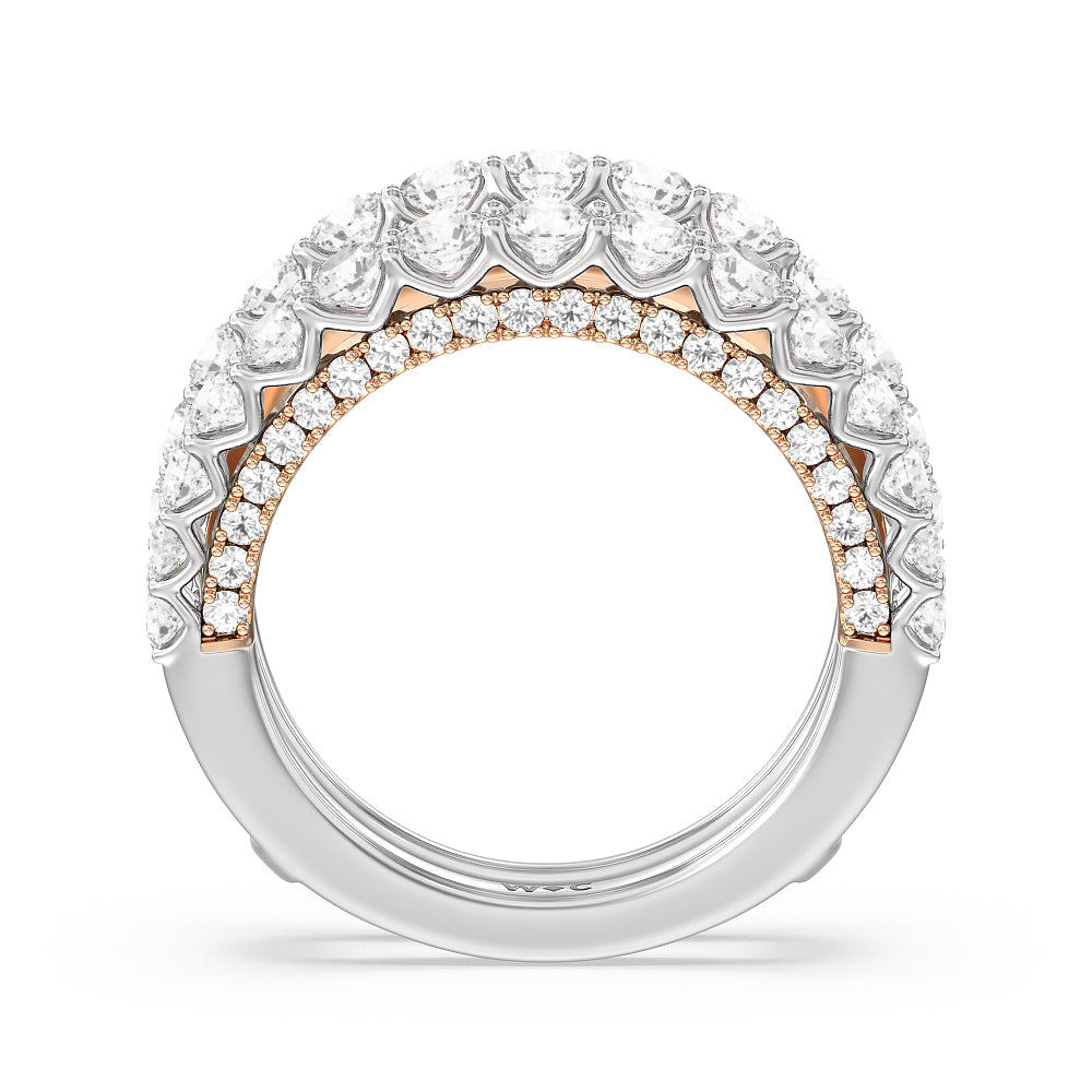 The Astor Diamond Wedding Band with 18KT White & Rose Gold Cut Diamond in 14KT White & Rose Gold view 2
