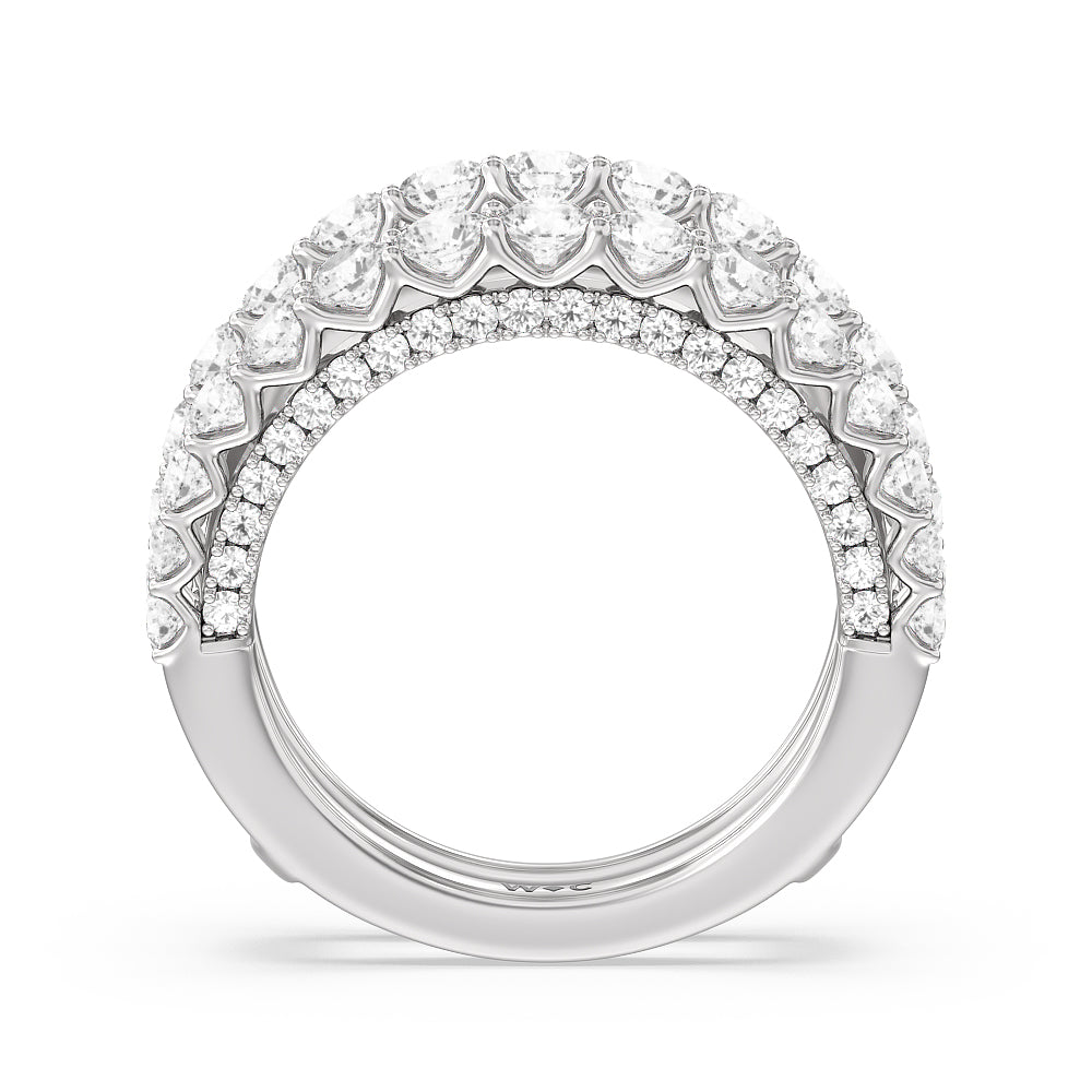 The Astor Diamond Wedding Band with Platinum Cut Diamond in 14KT Platinum view 2
