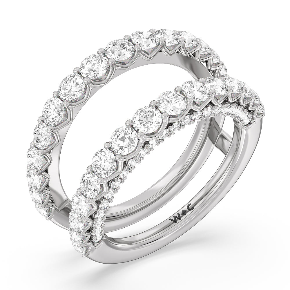 The Astor Diamond Wedding Band with Platinum Cut Diamond in 14KT Platinum view 4
