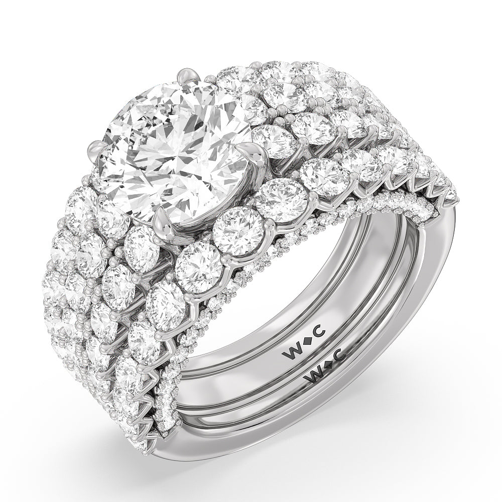 The Astor Diamond Wedding Band with Platinum Cut Diamond in 14KT Platinum view 3
