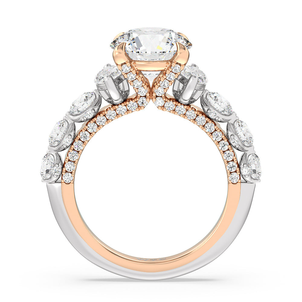 The St. Regis Ring with Round Cut Diamond in 14KT White & Rose Gold view 2
