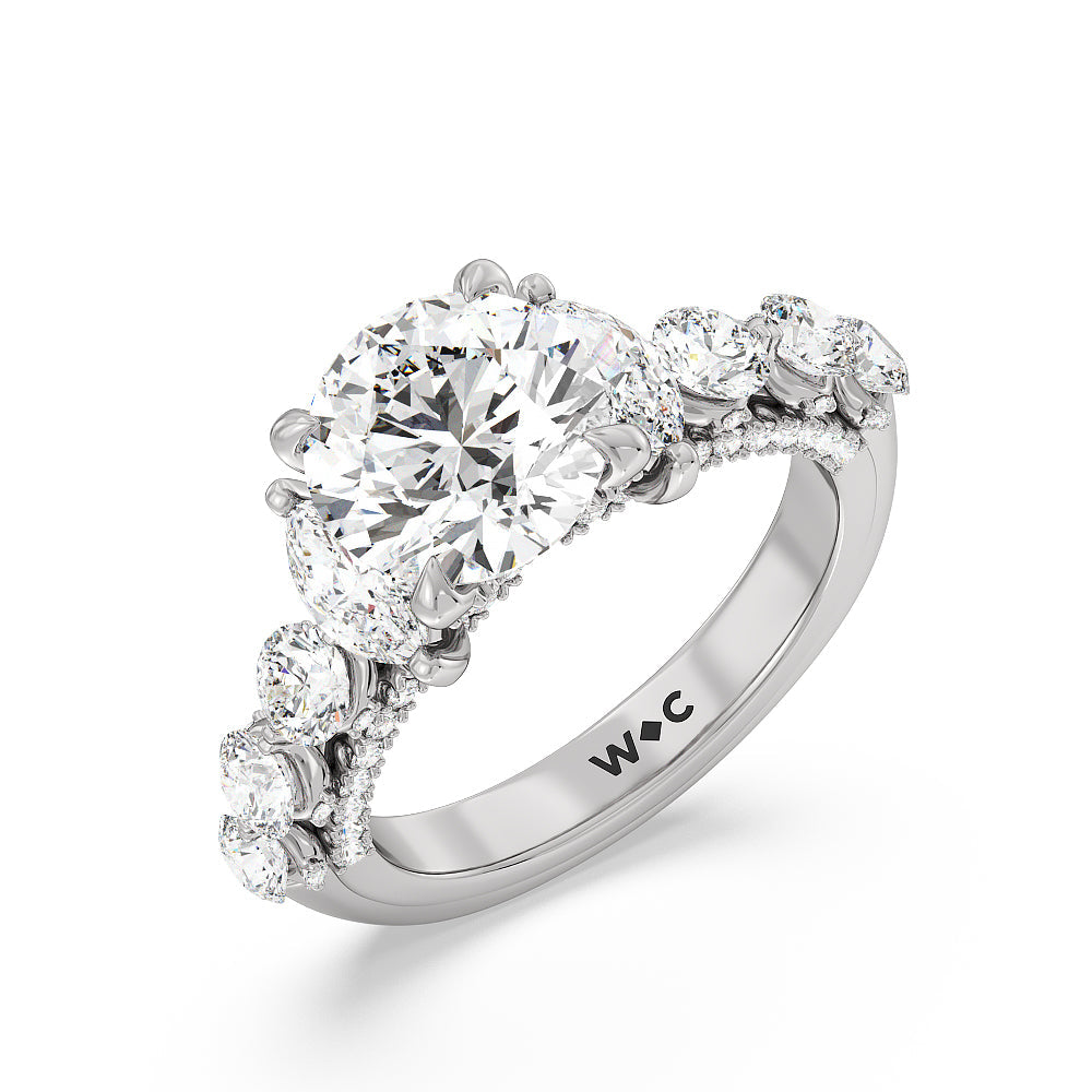The St. Regis Ring with Round Cut Diamond in 14KT Platinum view 3
