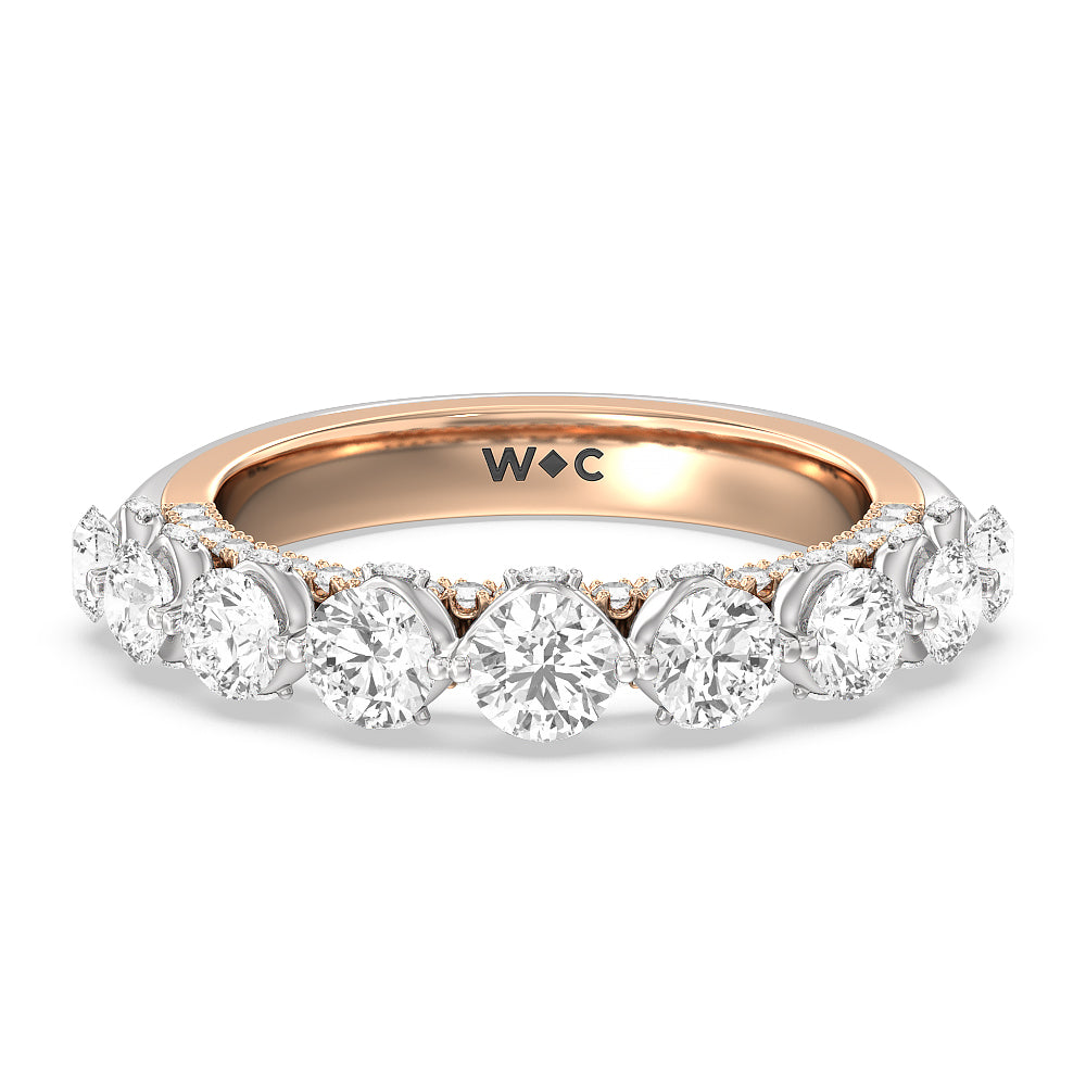 The St. Regis Band with 18KT White & Rose Gold Cut Diamond in 14KT White & Rose Gold view 1
