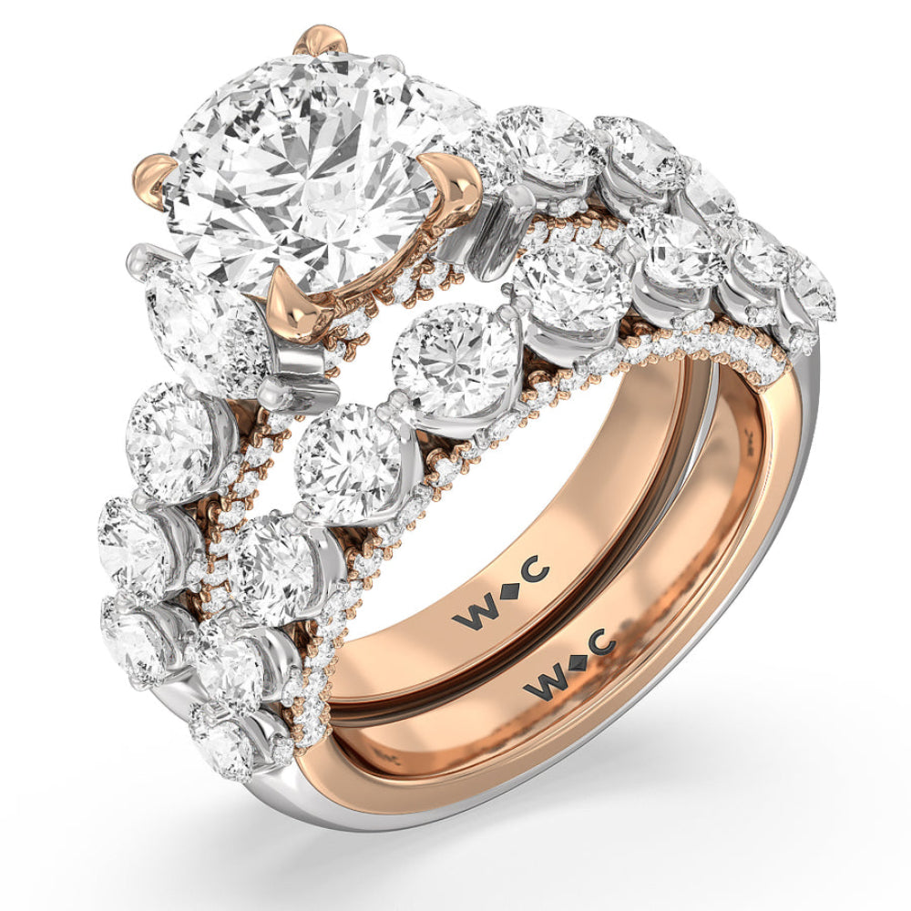The St. Regis Ring with Oval Cut Diamond in 14KT White & Rose Gold view 6
