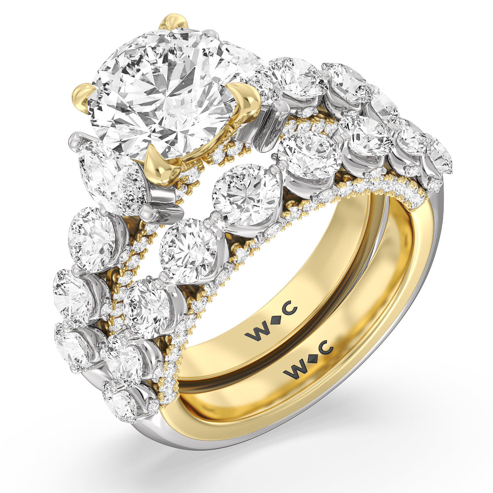 The St. Regis Band with 18KT White & Yellow Gold Cut Diamond in 14KT White & Yellow Gold view 3
